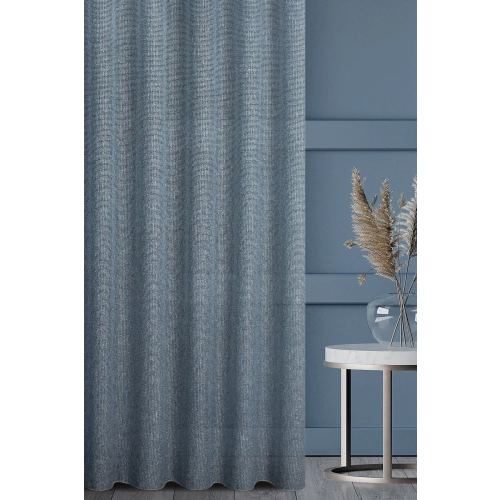 Záves 140x250 cm modrý z efektom melírovania z sieťoviny na kovové krúžky PALERMO 2 Terra Collection